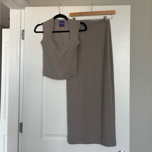 TeaYou Taupe Skirt Set